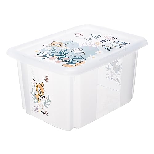 keeeper Bambi Aufbewahrungsbox mit Deckel, Dreh- und stapelbar, Für Kinder, 15 l, Karolina, Transparent
