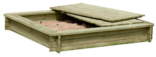 Gartenpirat Sandkasten mit Deckel Kinder Holz 180x 180 cm...