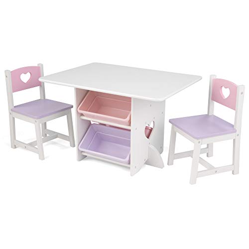 KidKraft 26913 Tisch-Set Herz mit 2 Stühlen aus Holz mit...