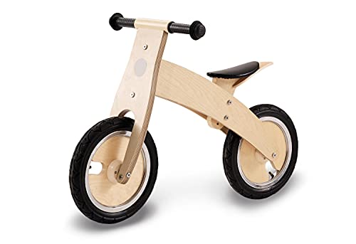 Pinolino 239471 Laufrad Lino, klar lackiert, aus Holz, unplattbare Bereifung, umbaubar vom Chopper zum Laufrad, für Kinder von 2 – 5 Jahren