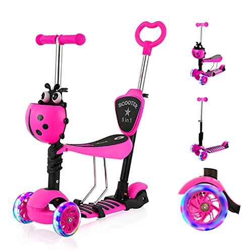 YOLEO 5-in-1 Kinder Roller Scooter mit Abnehmbarer...