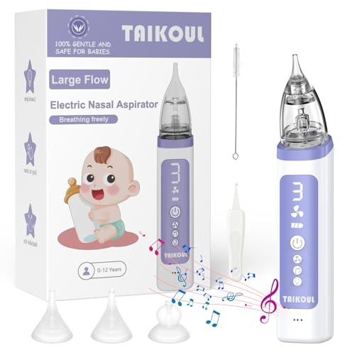 Electric Nasal Aspirator, Rechargeable Baby Nose Cleaner for...