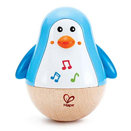 Hape Stehauf-Pinguin | Farbiger Stehauf-Pinguin mit Melodie, Stehauf-Spielzeug für Kinder im Alter von 6 Monaten und älter