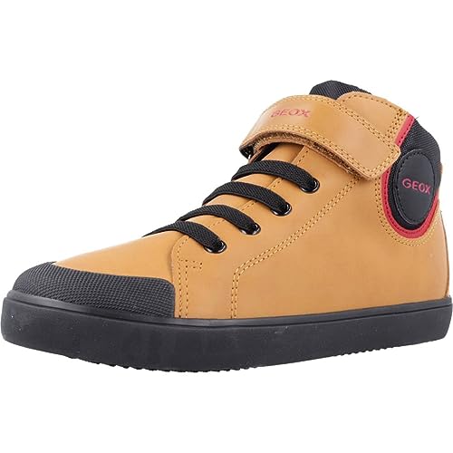 Geox J GISLI Boy F Sneaker, DK Yellow/Black, 36 EU