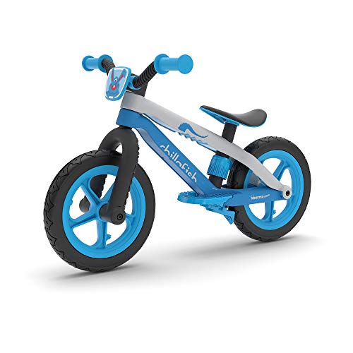 Chillafish CPMX02 Bmxie 2 leichtes Laufrad mit integrierter Fußstütze und Fußbremse, für Kinder 2 bis 5 Jahre, 12' Zoll pannenfreie Gummihautreifen, Verstellbarer Sitz ohne Werkzeug, Blau-Blue