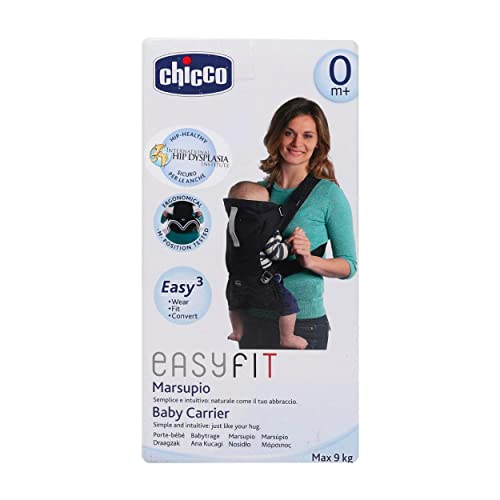 Chicco EasyFit Ergonomische Trage für Babys und Kleinkinder ab der Geburt bis 9 kg, Einfach zu Tragende Babytrage, Babytrage mit Kopf- und Nackenstütze