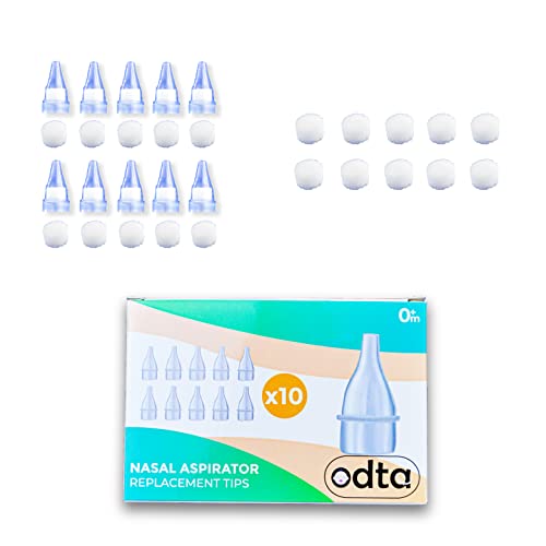 ODTA Baby Nasensauger mit 10 extra Hygiene-Ersatzköpfen und 20 extra Hygiene-Filtern (ODTA Ersatzkopf)