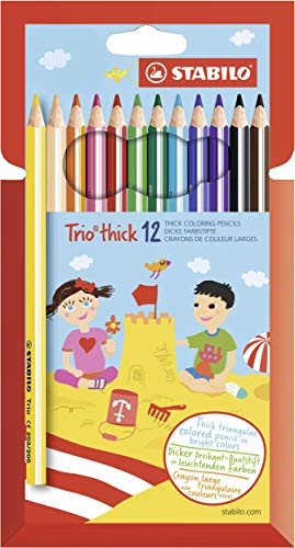 Dreikant-Buntstift - STABILO Trio dick - 12er Pack - mit 12...