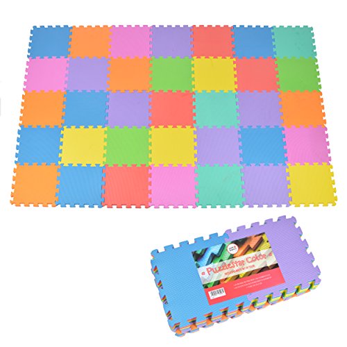 Pink Papaya Puzzlematte Kids Color, 36 TLG. Puzzlematte für...