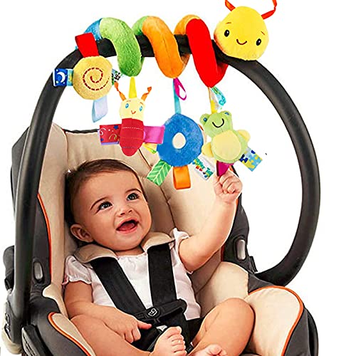 FPVERA Kinderwagen Spielzeug für Babys Activity Spirale Spielzeug Hängespielzeug Babyschale Kinderbett Spielzeug Baby Spiral Plüschtier für Kleinkinder Jungen Mädchen ab 0 3 6 9 12 Monaten