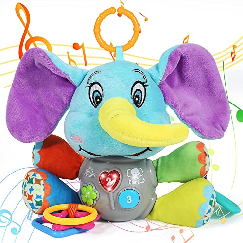 SJYIH Baby Neugeborenes Kleinkind Jungen Mädchen Spielzeug Geschenke 0-12 Monate, multifunktionales leuchtendes Plüsch-Elefanten-Musikspielzeug, Geschenke Spielzeug für 1-2 Jahre alte Mädchen Jungen