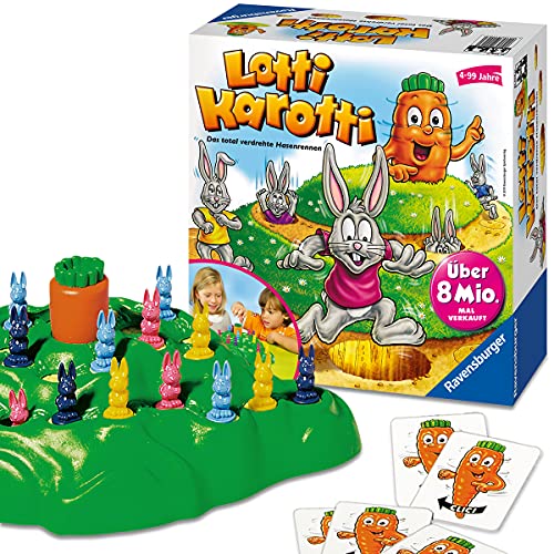 Ravensburger 21556 - Lotti Karotti, Brettspiel für Kinder ab 4 Jahren, Familienspiel für Kinder und Erwachsene, Kinderspiel-Klassiker für 2-4 Spieler