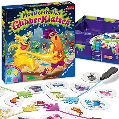 Ravensburger Kinderspiel Monsterstarker Glibber-Klatsch, Gesellschafts- und Familienspiel, für Kinder und Erwachsene, für 2-4 Spieler, ab 5 Jahren